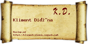 Kliment Diána névjegykártya