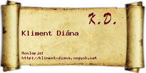 Kliment Diána névjegykártya