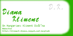 diana kliment business card